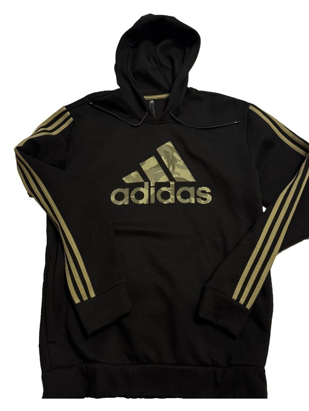 Adidas Men’s Black Hoodie With Camo Logo Size Medium